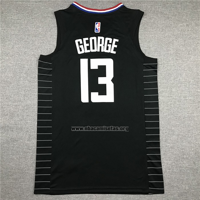 Camiseta Los Angeles Clippers Paul George NO 13 Statement 2019-20 Negro